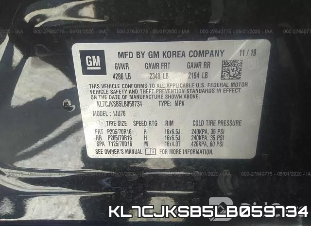 KL7CJKSB5LB059734 фото 10