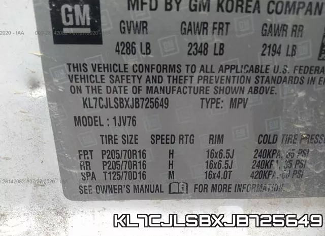 KL7CJLSBXJB725649 фото 10