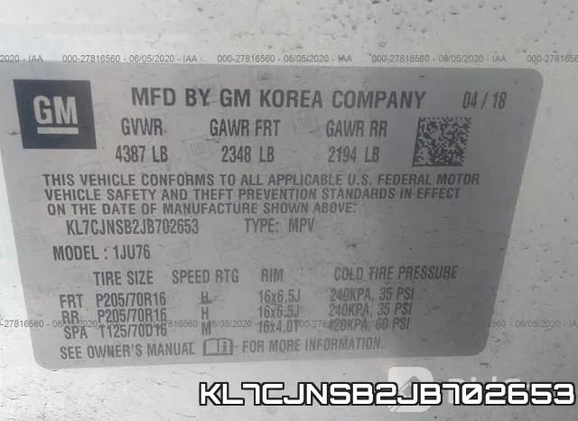 KL7CJNSB2JB702653 фото 10