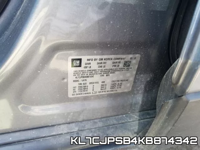 KL7CJPSB4KB874342 фото 2