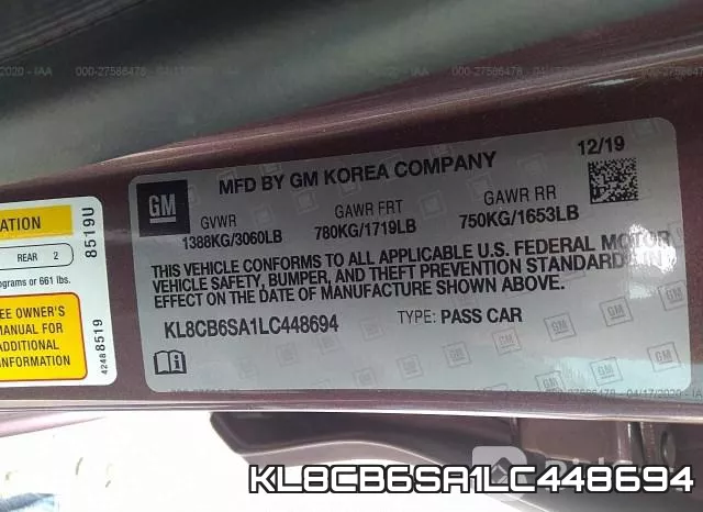 KL8CB6SA1LC448694 фото 10