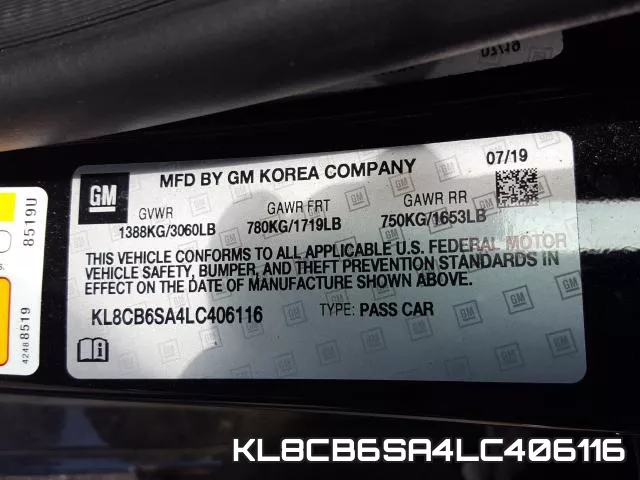 KL8CB6SA4LC406116 фото 2