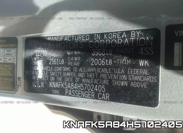 KNAFK5A84H5702405 фото 10