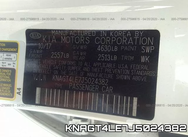 KNAGT4LE7J5024382 фото 10