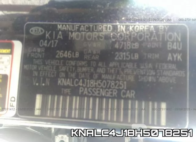 KNALC4J18H5078251 фото 10