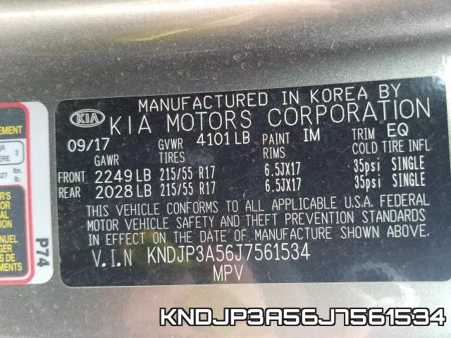 KNDJP3A56J7561534 фото 2