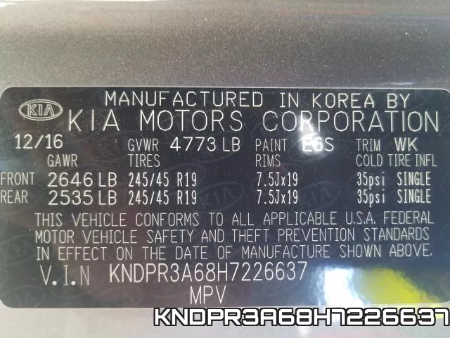 KNDPR3A68H7226637 фото 2