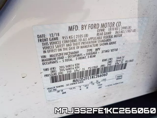MAJ3S2FE1KC266060 фото 2