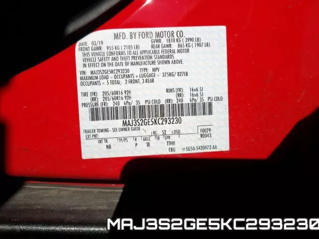MAJ3S2GE5KC293230 фото 2