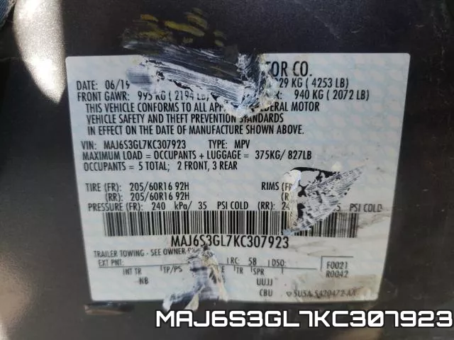 MAJ6S3GL7KC307923 фото 2