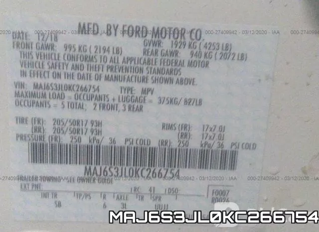 MAJ6S3JL0KC266754 фото 10