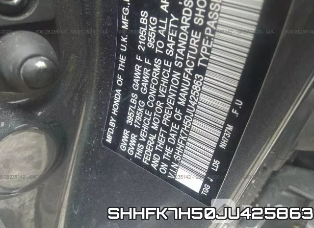 SHHFK7H50JU425863 фото 10