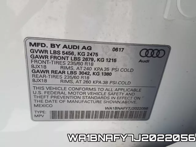 WA1BNAFY7J2022056 фото 2