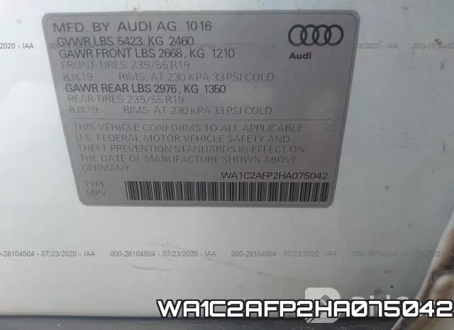WA1C2AFP2HA075042 фото 10