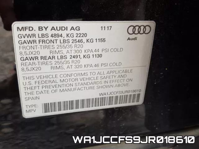 WA1JCCFS9JR018610 фото 2