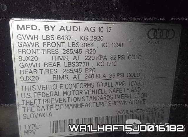 WA1LHAF75JD016182 фото 10