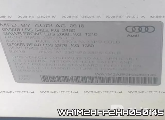 WA1M2AFP2HA050145 фото 10