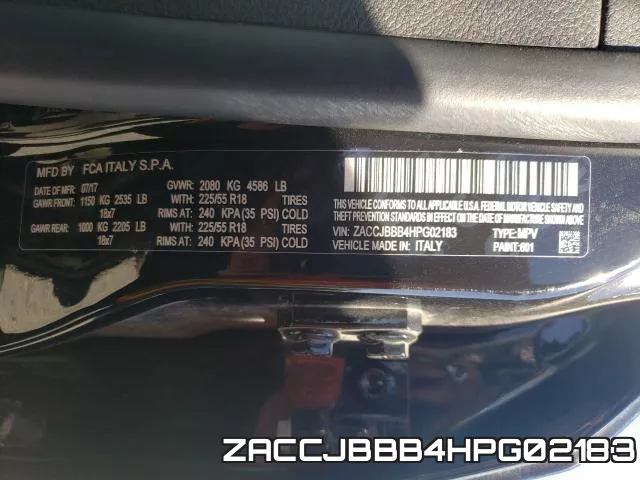 ZACCJBBB4HPG02183 фото 2