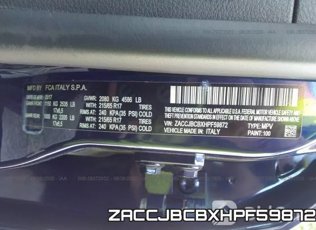 ZACCJBCBXHPF59872 фото 10
