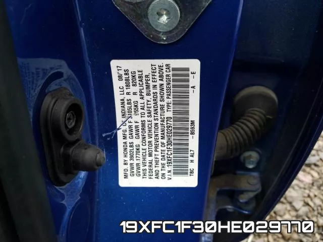 19XFC1F30HE029770 фото 2
