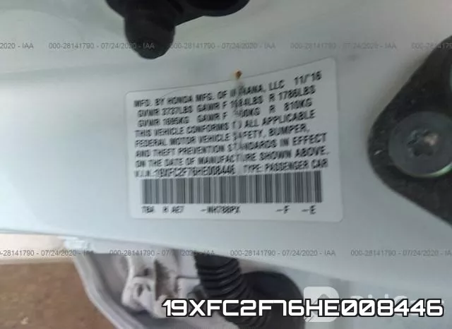 19XFC2F76HE008446 фото 10
