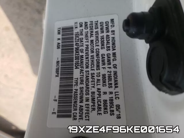 19XZE4F96KE001654 фото 2