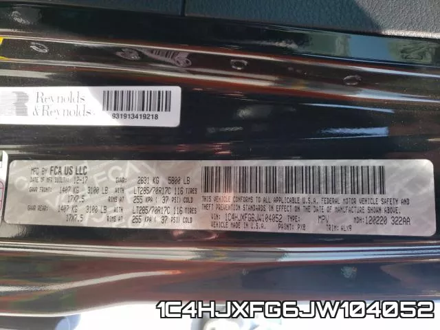 1C4HJXFG6JW104052 фото 2