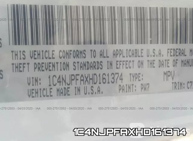 1C4NJPFAXHD161374 фото 10