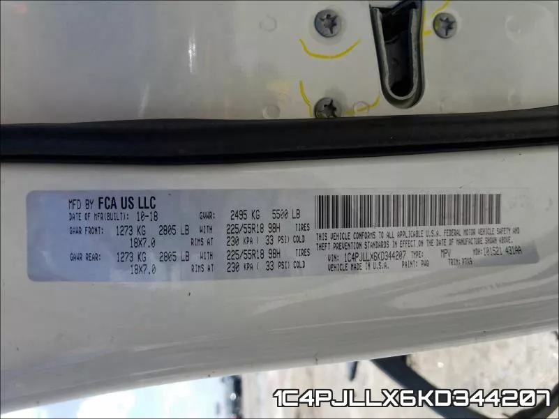 1C4PJLLX6KD344207 фото 2