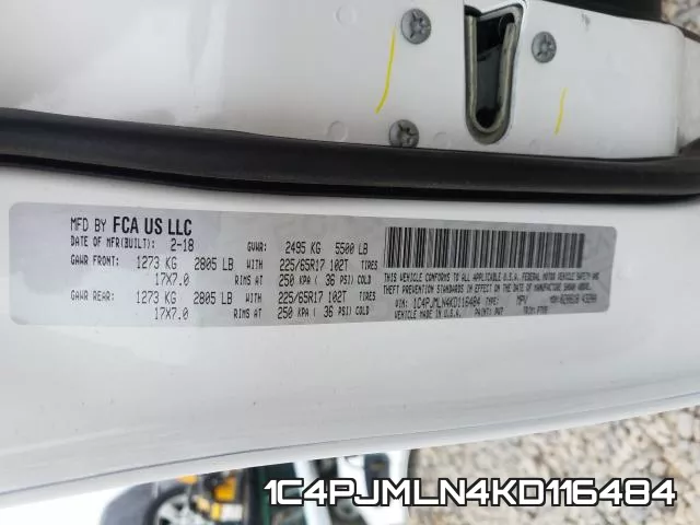 1C4PJMLN4KD116484 фото 2