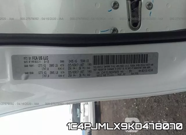 1C4PJMLX9KD478070 фото 10