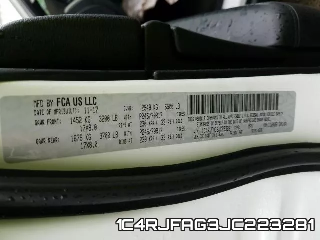 1C4RJFAG3JC223281 фото 2