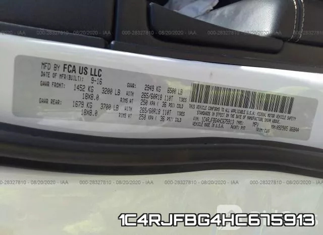 1C4RJFBG4HC675913 фото 10