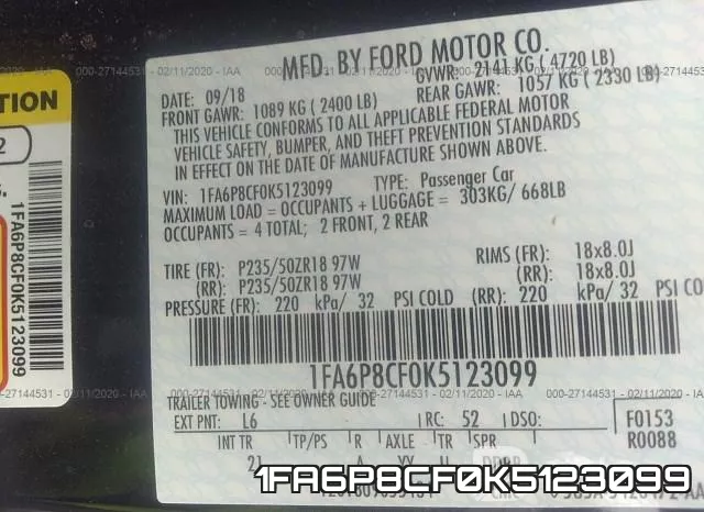 1FA6P8CF0K5123099 фото 10