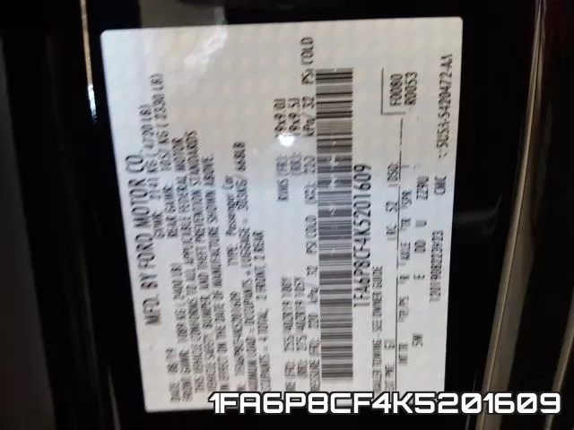 1FA6P8CF4K5201609 фото 2