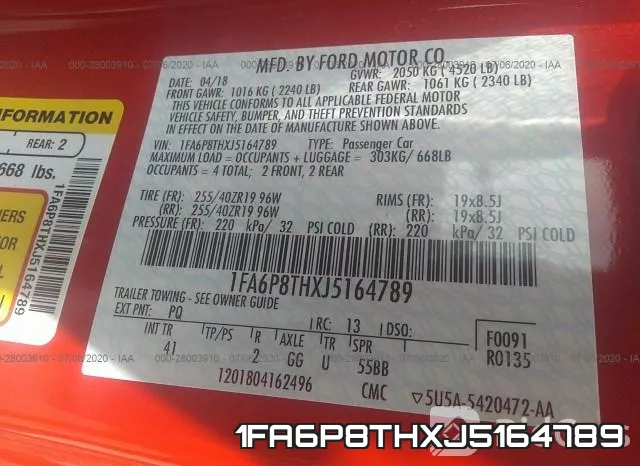 1FA6P8THXJ5164789 фото 10