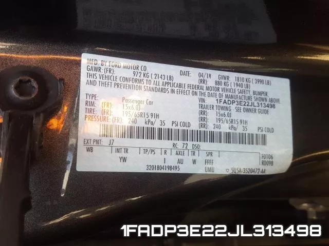 1FADP3E22JL313498 фото 2