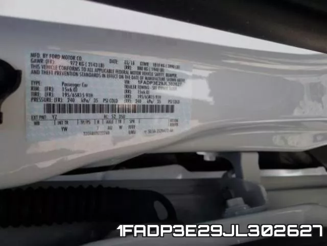 1FADP3E29JL302627 фото 2