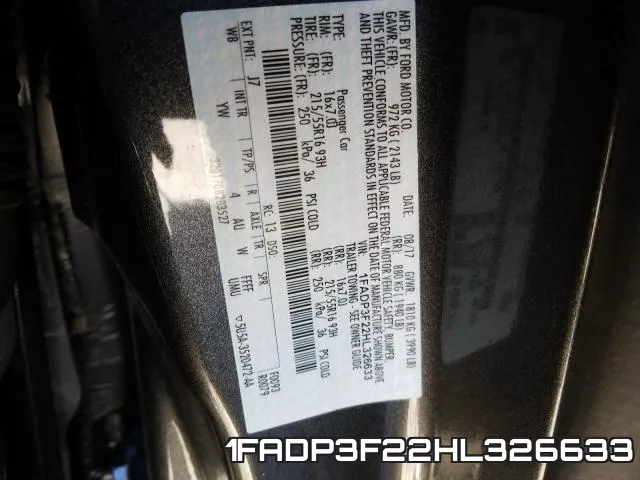 1FADP3F22HL326633 фото 2