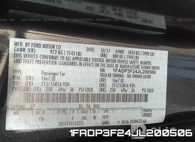 1FADP3F24JL200506 фото 10