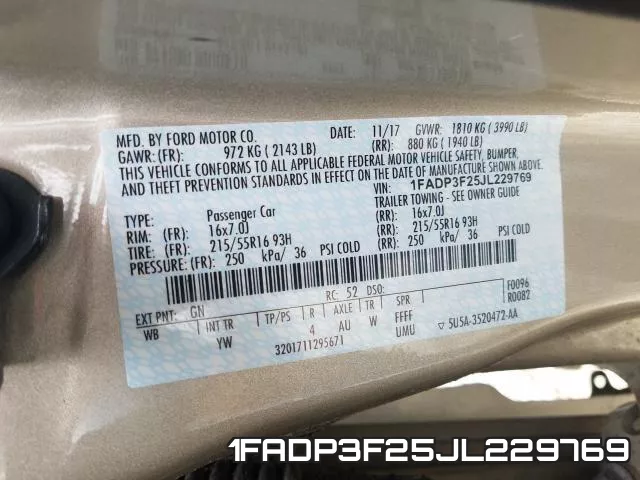 1FADP3F25JL229769 фото 2