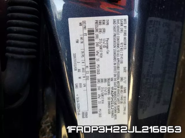 1FADP3H22JL216863 фото 2
