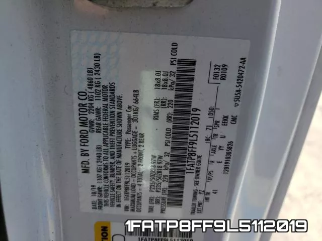 1FATP8FF9L5112019 фото 2