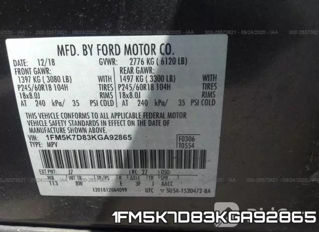 1FM5K7D83KGA92865 фото 10
