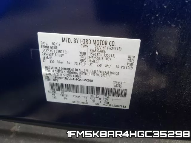 1FM5K8AR4HGC35298 фото 2