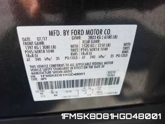 1FM5K8D81HGD48001 фото 2