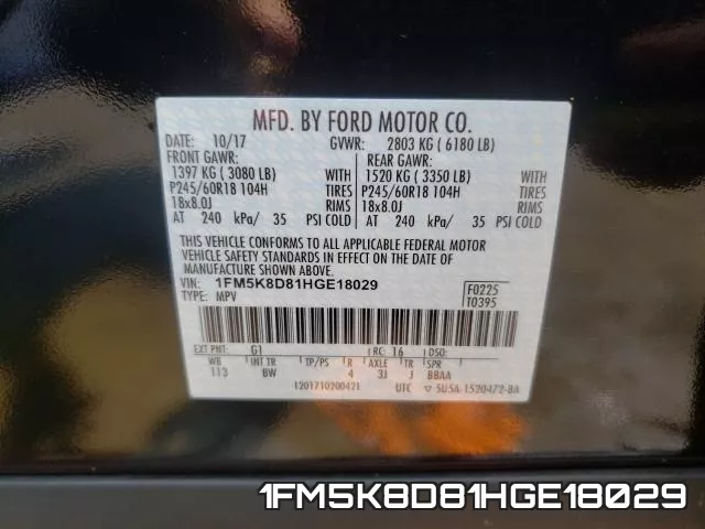 1FM5K8D81HGE18029 фото 2