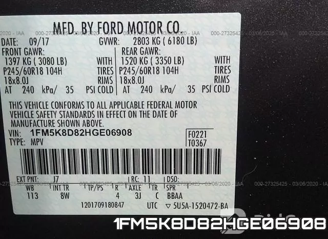 1FM5K8D82HGE06908 фото 10