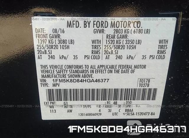 1FM5K8D84HGA46377 фото 10