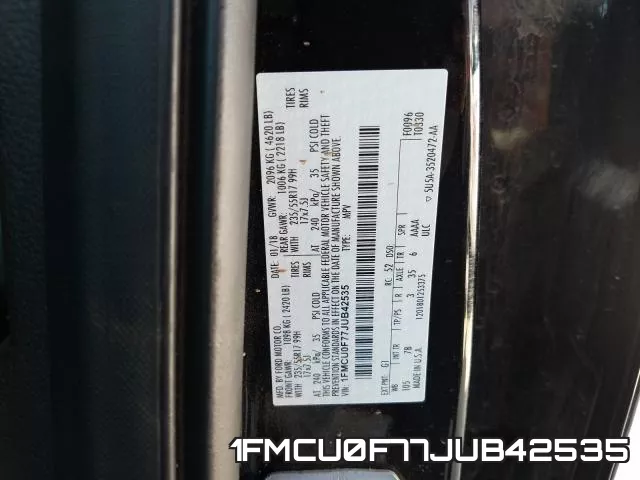 1FMCU0F77JUB42535 фото 2